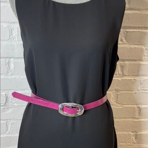 Faux Snakeskin Purple Skinny Belt 34”